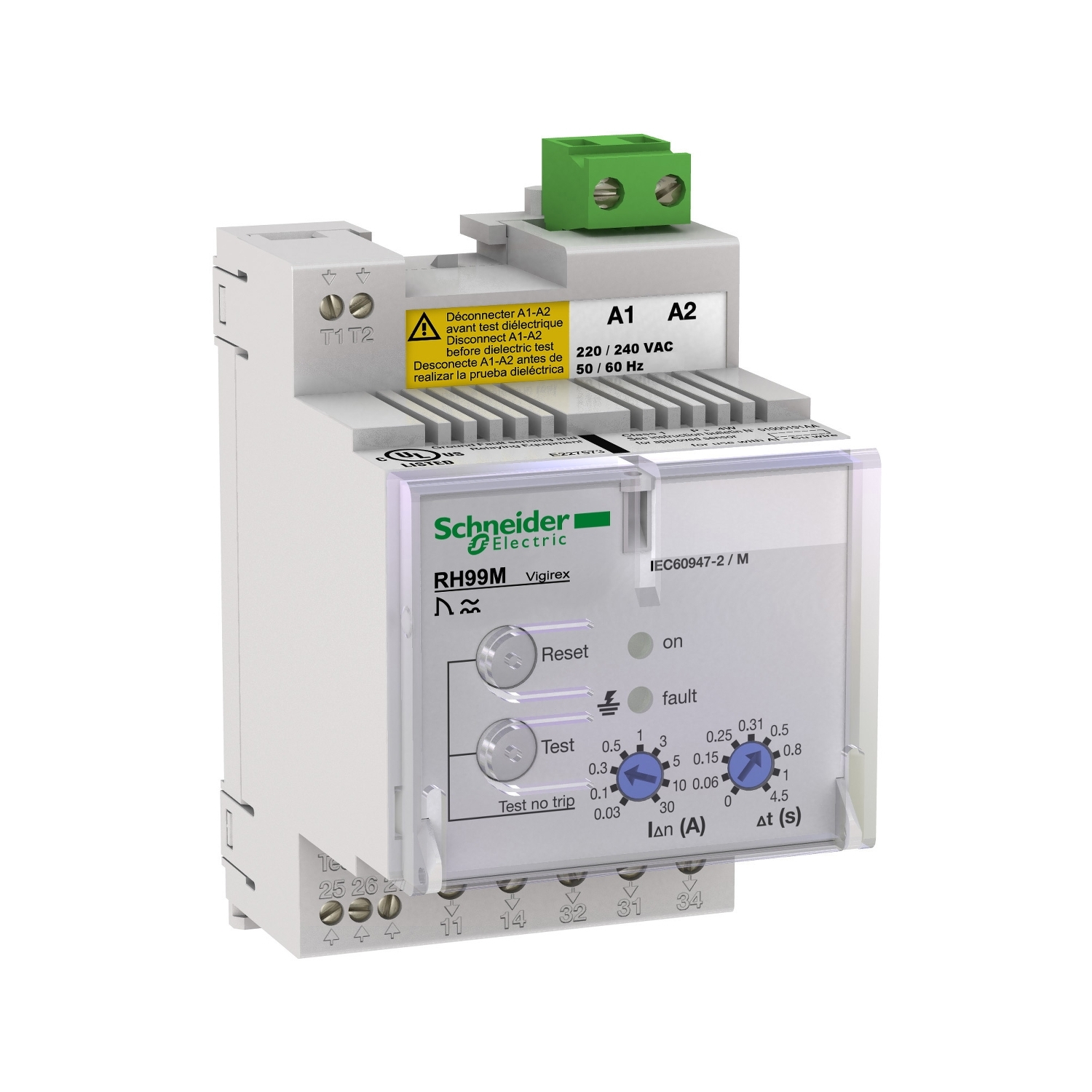 56193 РЕЛЕ RH99M 220-240 В 50/60/400 ГЦ С АВТ.СБРОС_0,1_30А 0_4,5 сек. Schneider Electric Vigirex 