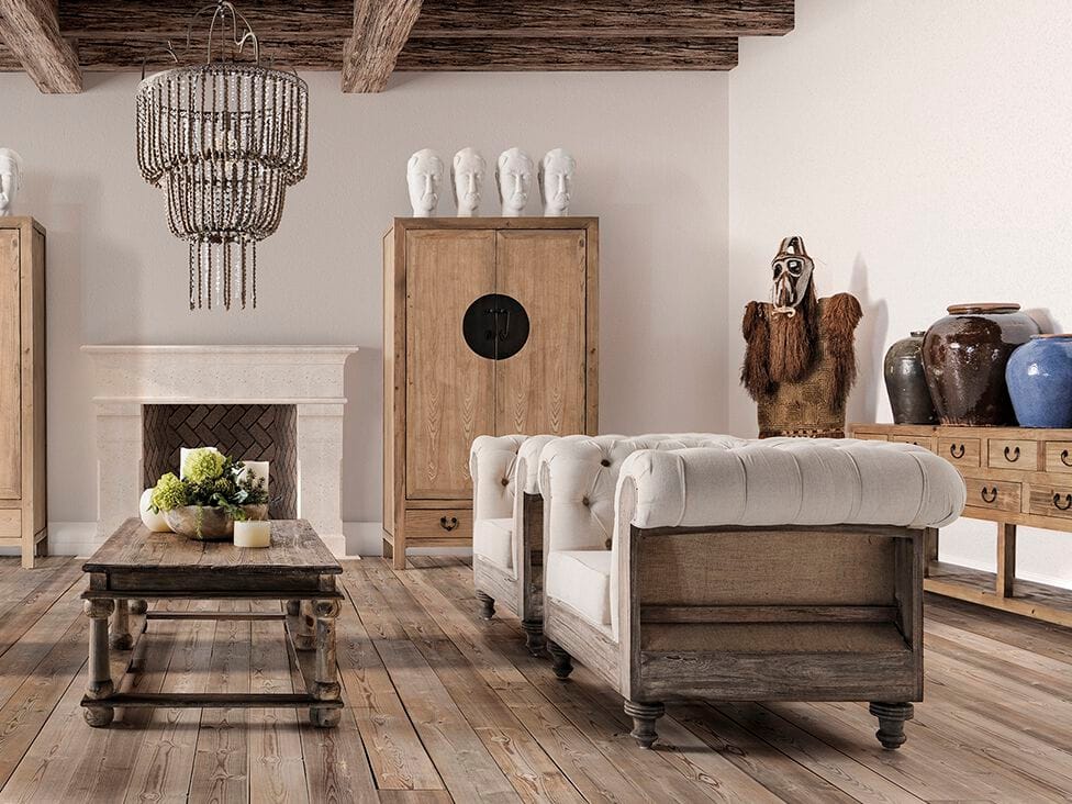 Рециркулированная деревянная прямоугольная консоль с ящиками Vical Home IKAST ARCH-00102991 - Вид №3