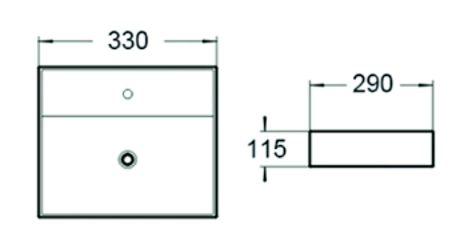 SL-2001 Раковина керамическая накладная без перелива LAB.Space  - Вид №1