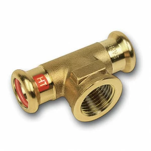 1131305412 SANHA 13130G пресс-фит. солн., бронза, тройник ВПр-ВР-ВПр 54x1/2x54 мм