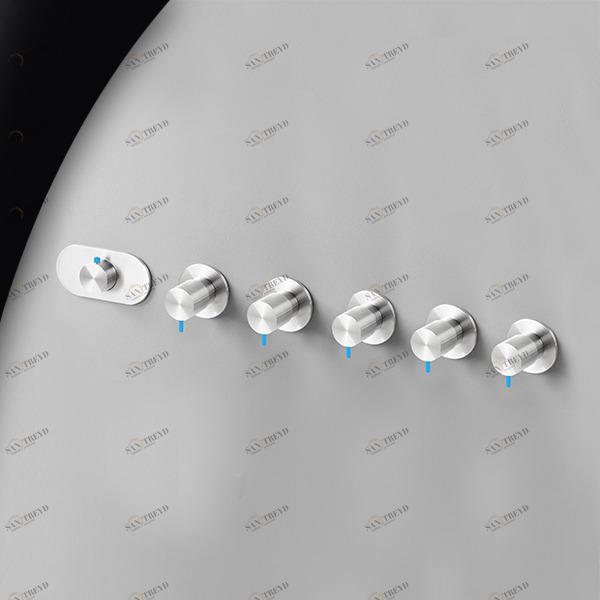 Термостат для душа глянцевая сталь с синей ручкой Toki Radomonte TKI58LCIL26