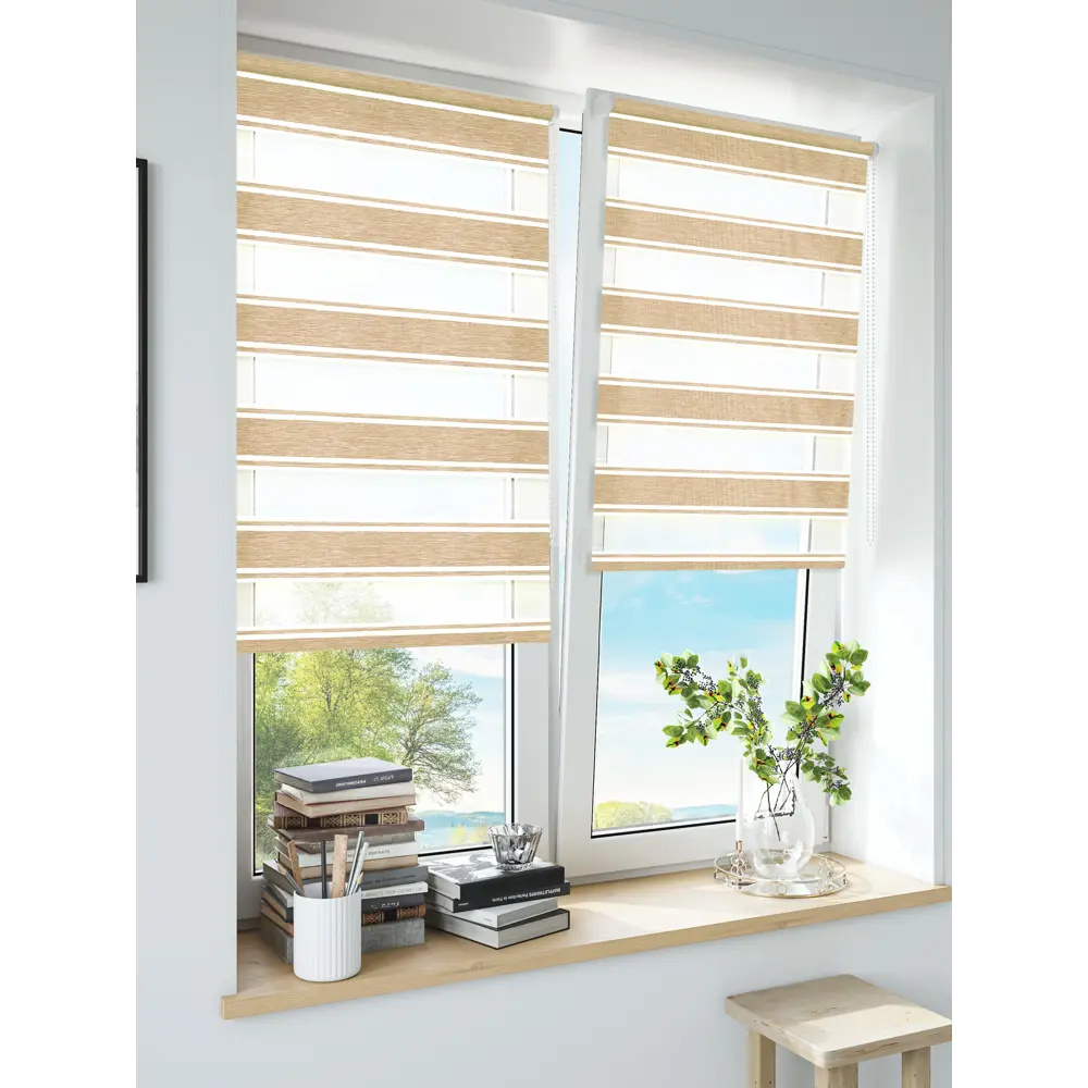 Штора рулонная день-ночь Дэли 100x160 см бежевая MIAMOZA STLM-2085112 - Вид №7