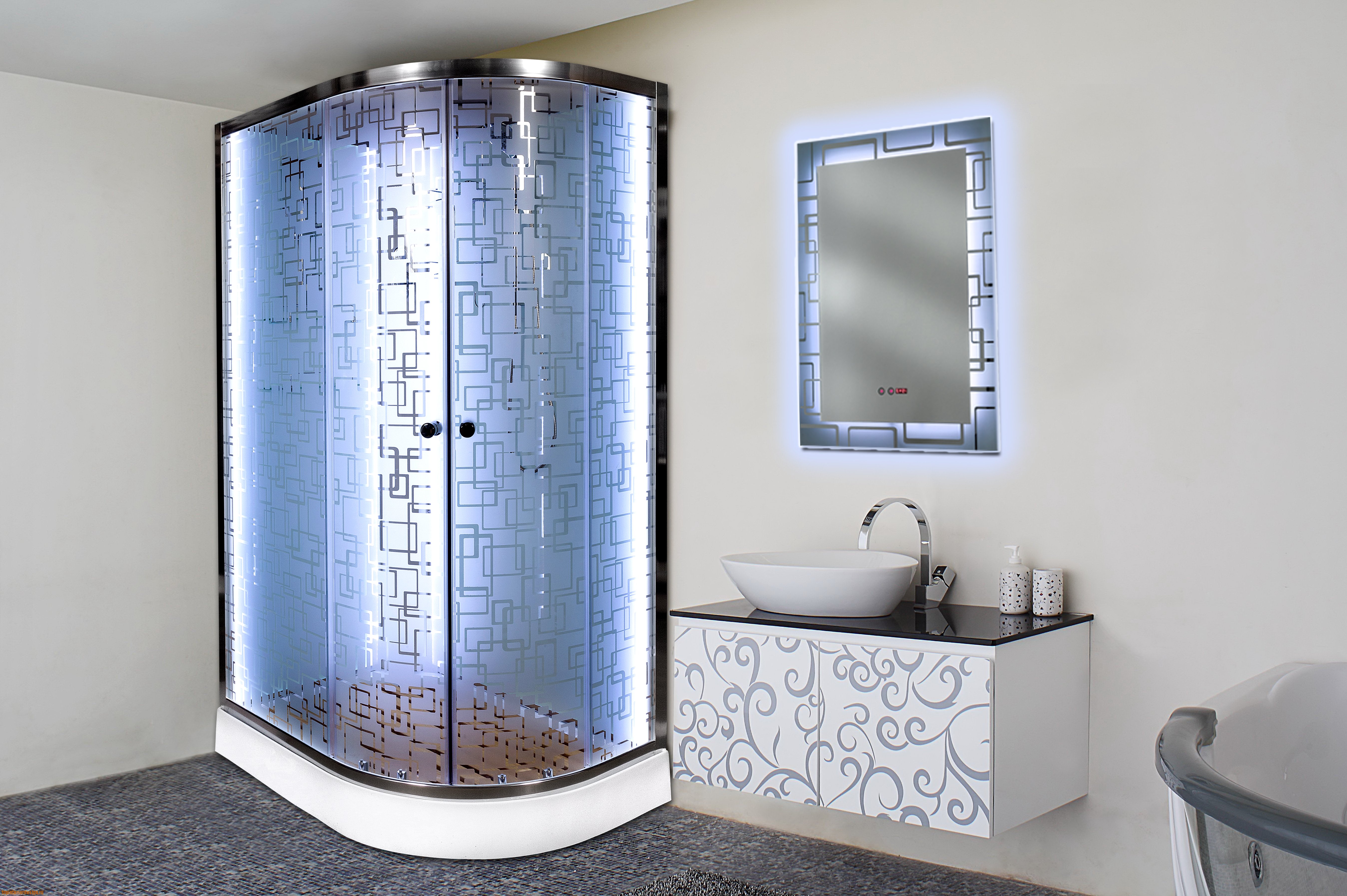 D272S LED R Душевая кабина DETO Серия D ЕМ4512 L N LED с гм. - Вид №8