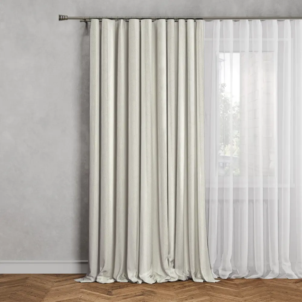 Штора на ленте Klio 140x280 см цвет молочный 89376234 STLM-2097329 MIAMOZA 