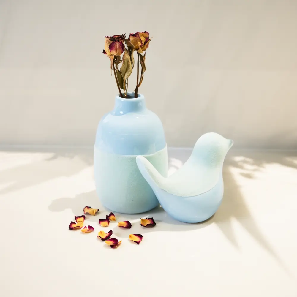 Декоративная фигура Птичка из керамики Santreyd голубого цвета 89348042 STLM-0834320 - Вид №1