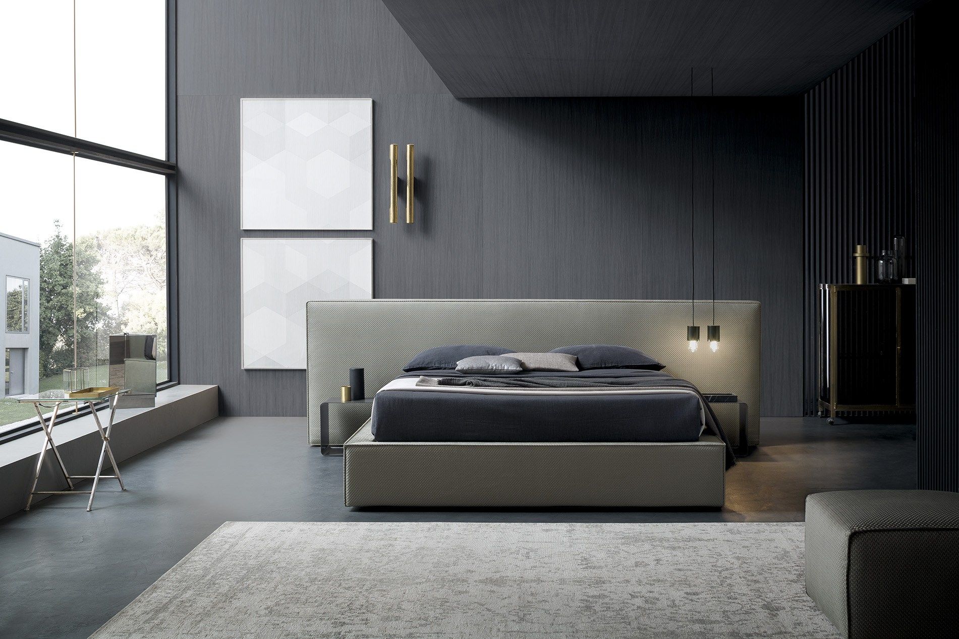 Двуспальная кровать для хранения ткани с мягким изголовьем Felis Bedstories ARCH-00081168 - Вид №9