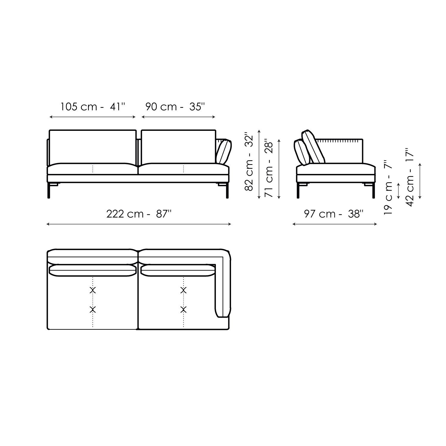 Ткань диван BONALDO ALIANTE ARCH-00100553 - Вид №24