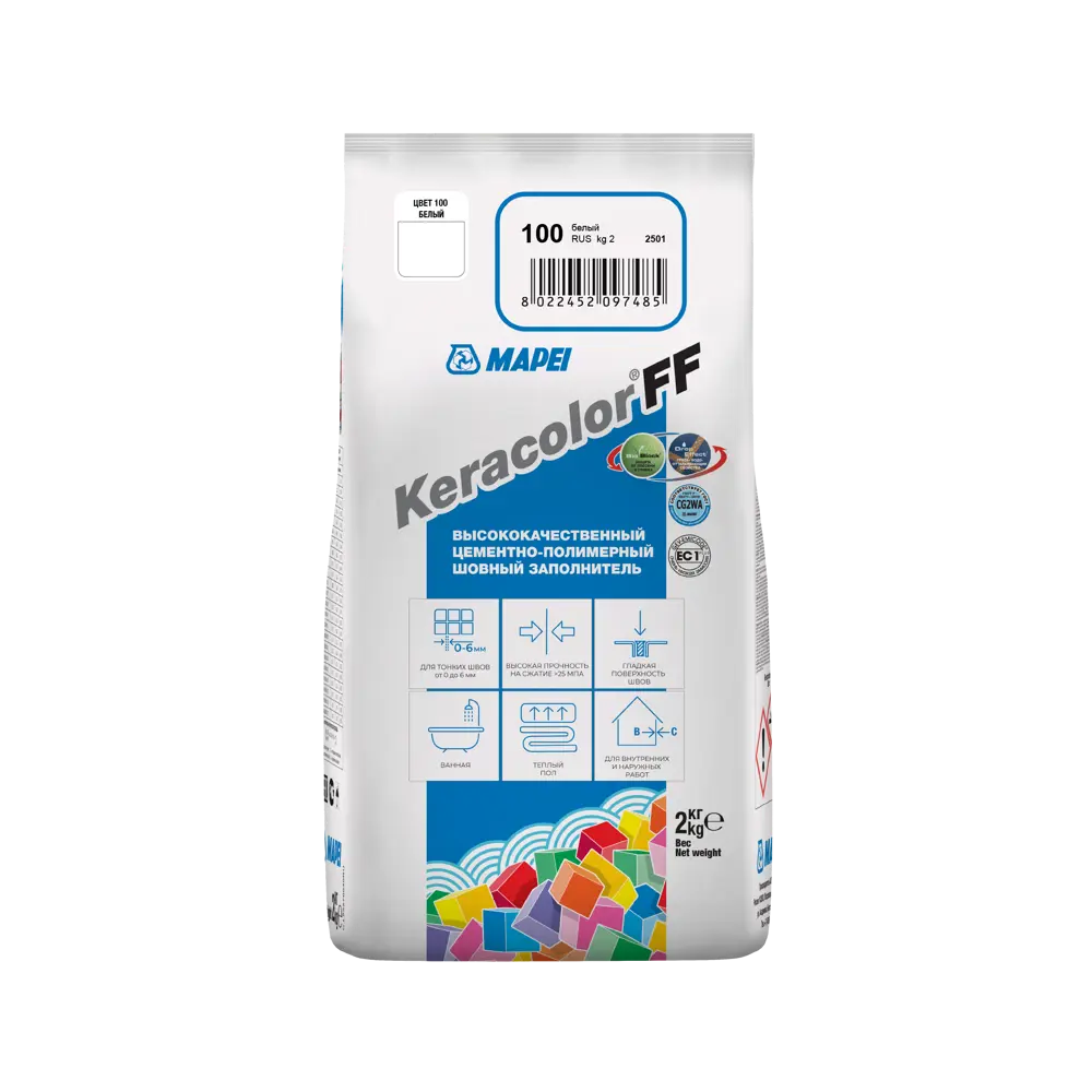 Затирка цементная MAPEI Keracolor FF для влажных помещений и бассейнов 81981430 STLM-0016521 - Вид №2