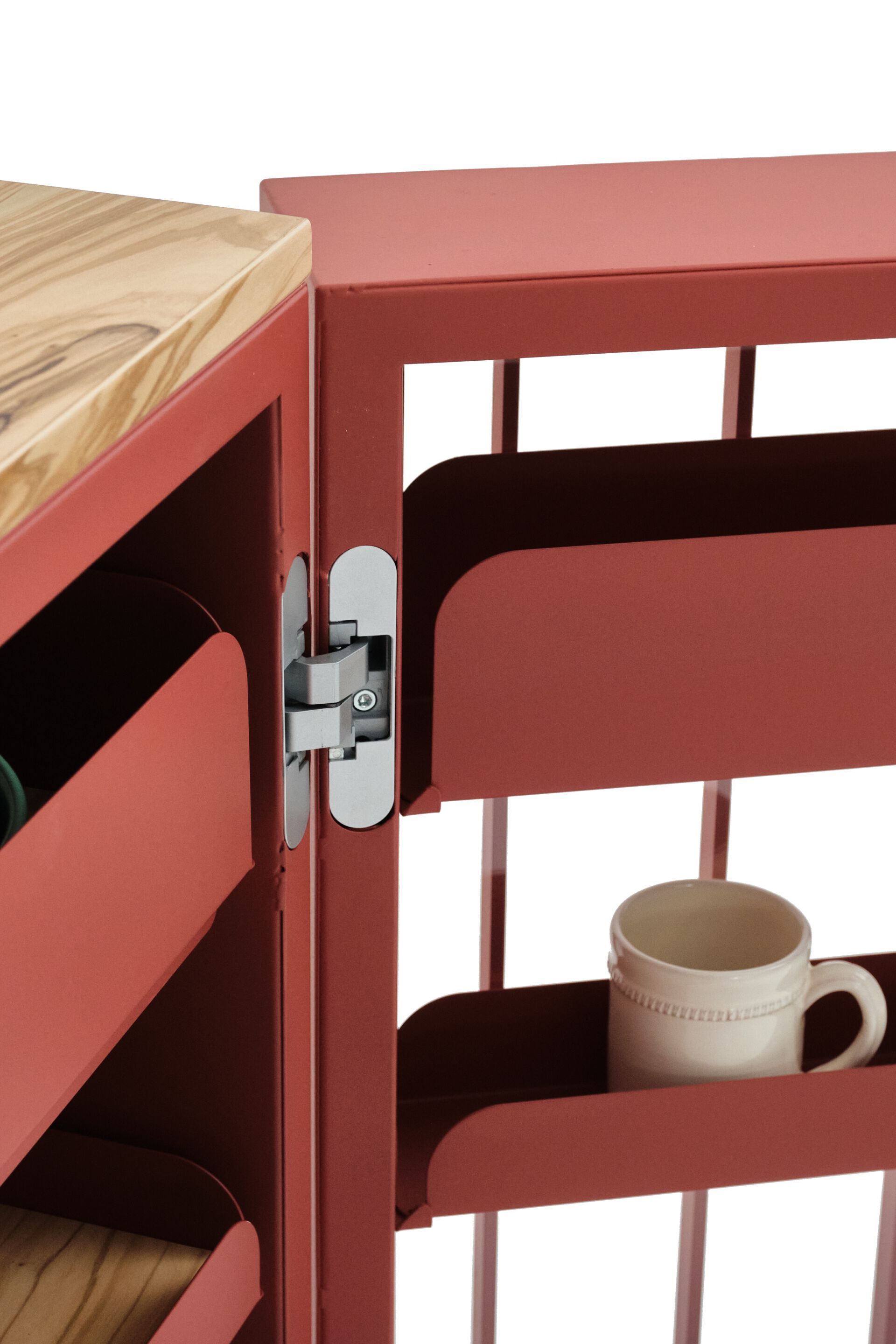 Модульный шкаф из окрашенной стали и оливкового дерева Officine Tamborrino MEMÈ ARCH-00114854 - Вид №17