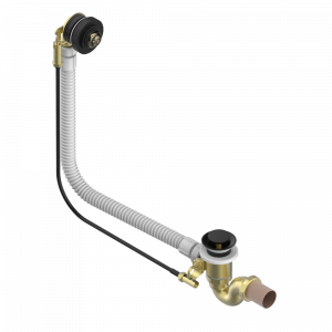 A7F-300/70 Автоматический донный клапан для ванны длина сифона 70 см Thg-paris Marquise чёрный с золотым декором Покрытие PVD матовая бронза