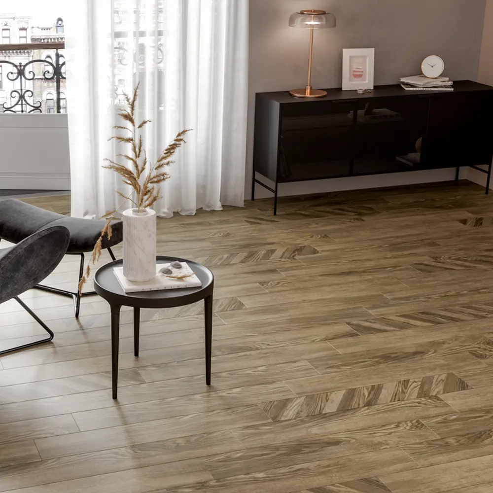 Керамогранит Golden Tile Wood Chevron 15x90 см 1.08 м² цвет коричневый 82731861 STLM-2169209 WoodChevron