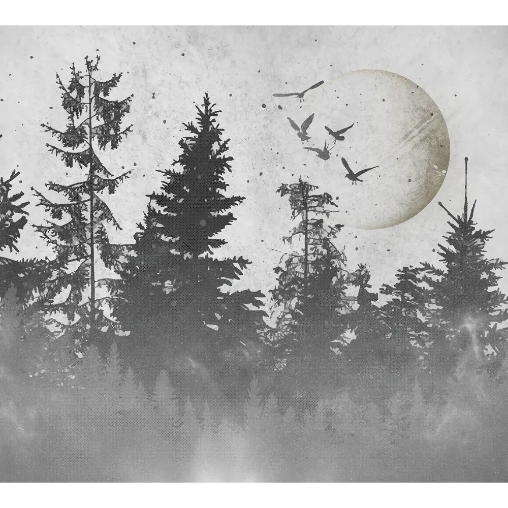 Фотообои Лунный пейзаж флизелиновые, 300x270 см, L13-211 FBRUSH 3D FLIZART STLM-2119643