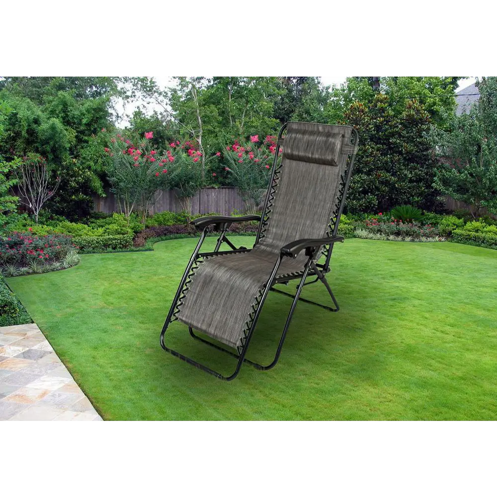 Шезлонг складной GreenGard Бриз 100x63x97 см сталь/ткань черный/серый STLM-2031059 - Вид №7