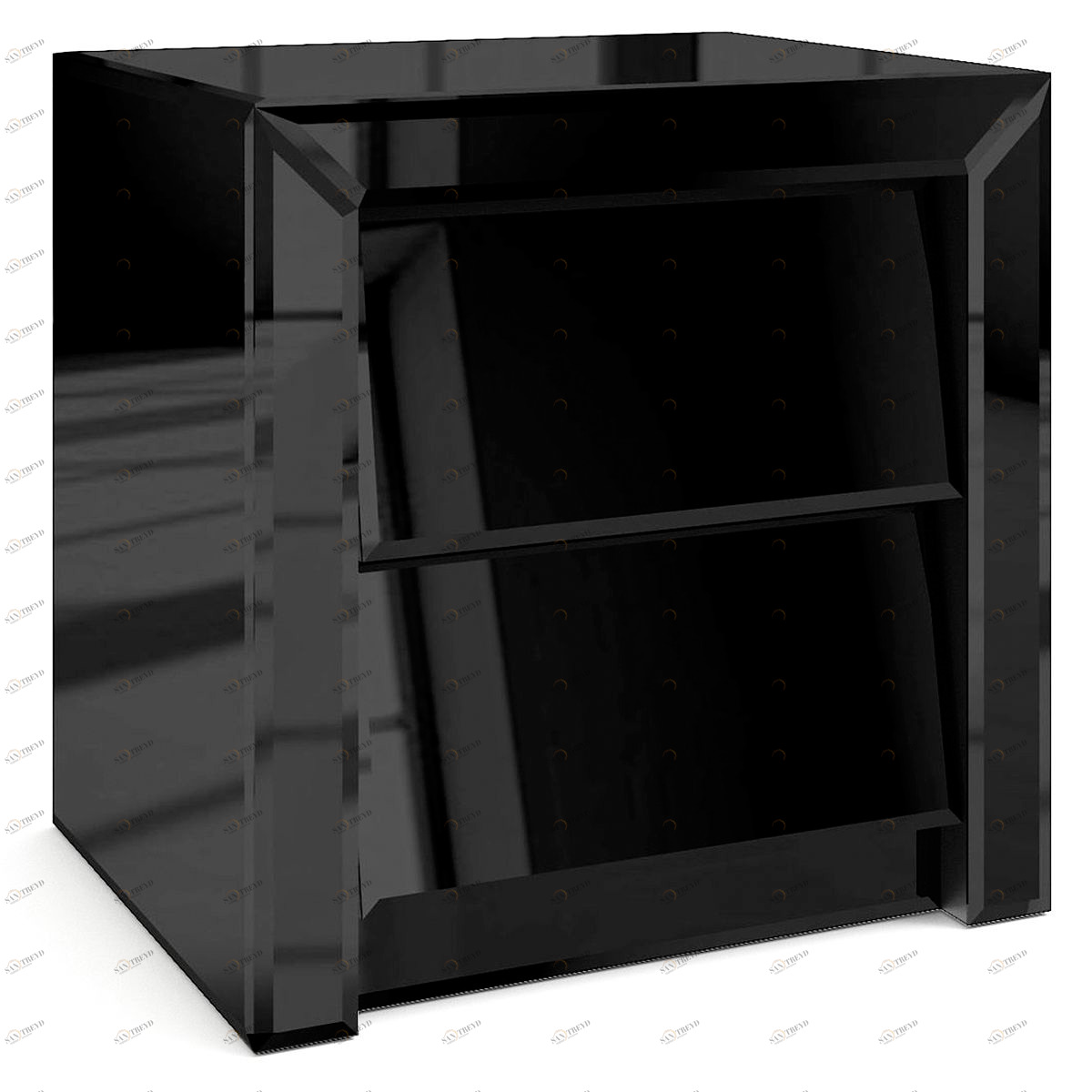 Тумбочка прикроватная зеркальная черная "Лэвэл Сэт" GRAUM  304075 Зеркальный;черный 