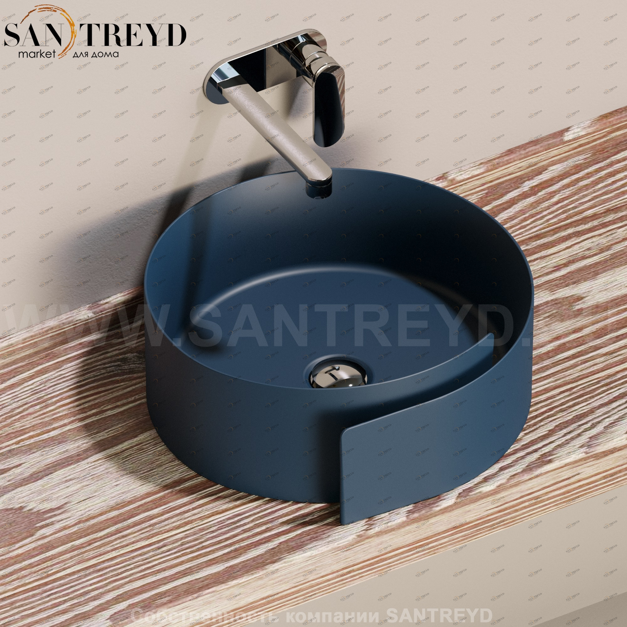 RL44L7016 Накладная раковина на столешницу  круглая Ceramica Flaminia Roll