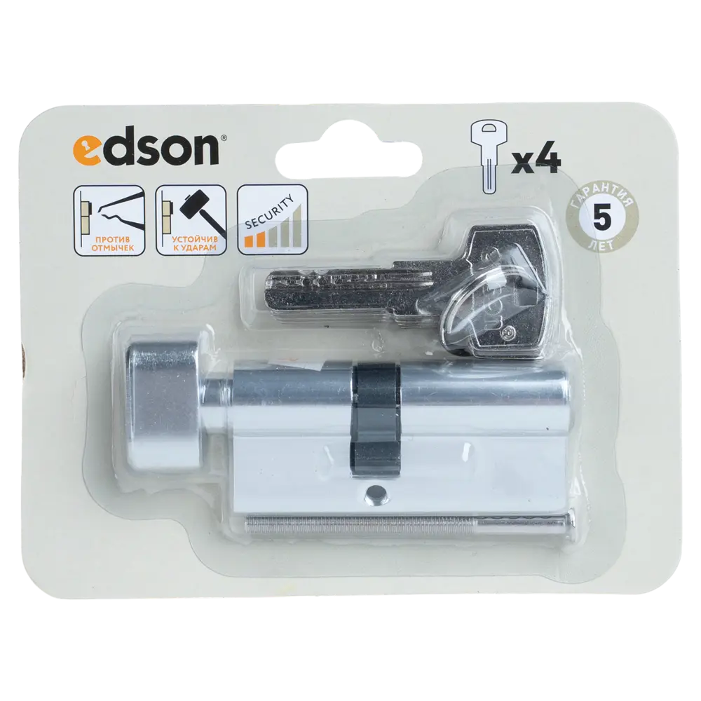 Цилиндр EDS-CYL 30x40 мм ключ/вертушка цвет хром 89404638 STLM-2108645 EDSON  - Вид №4