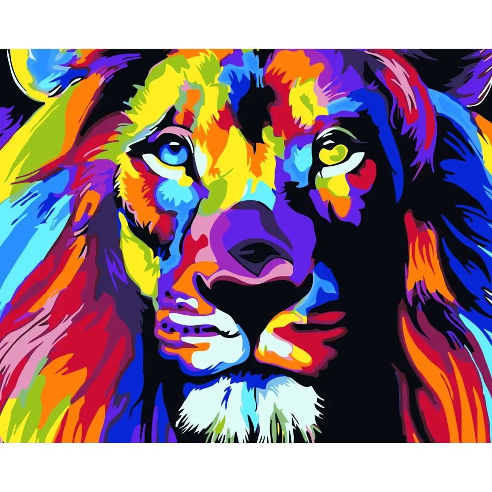 Картина по номерам Модульный лев 50х40 см FBRUSH STLM-2047252