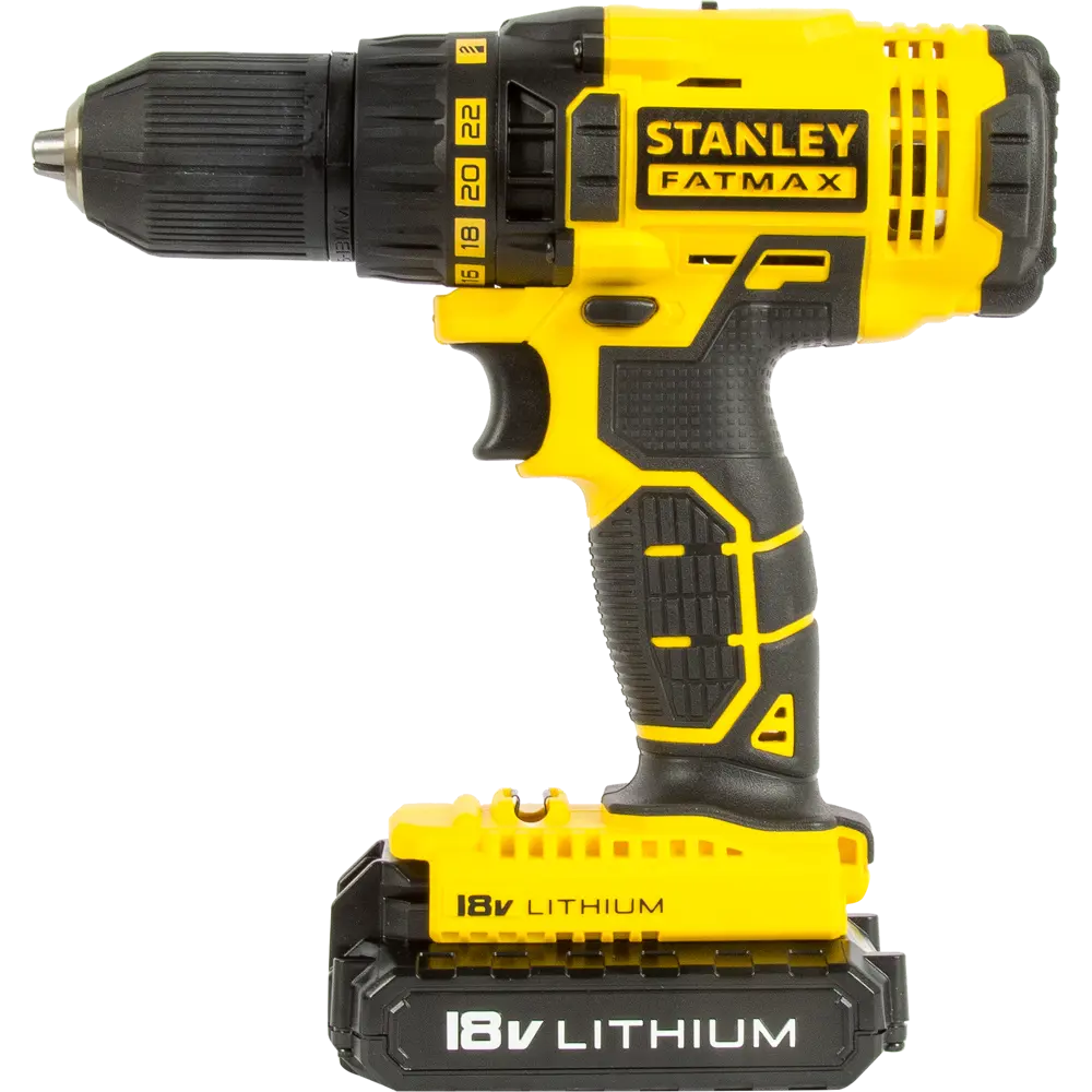Шуруповерт аккумуляторный Stanley Fatmax FMC601C2K, 18 В Li-ion 2х1.3 Ач STLM-2197218 - Вид №1