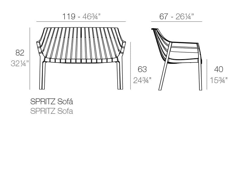 2-местный полипропиленовый садовый диван Vondom Spritz ARCH-00147635 - Вид №7