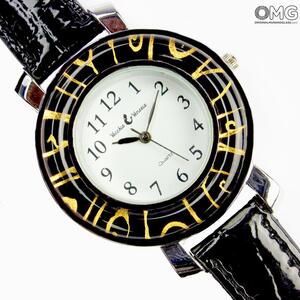 2998 ORIGINALMURANOGLASS Наручные часы Унисекс - чёрные - Original Murano Glass OMG 23 см