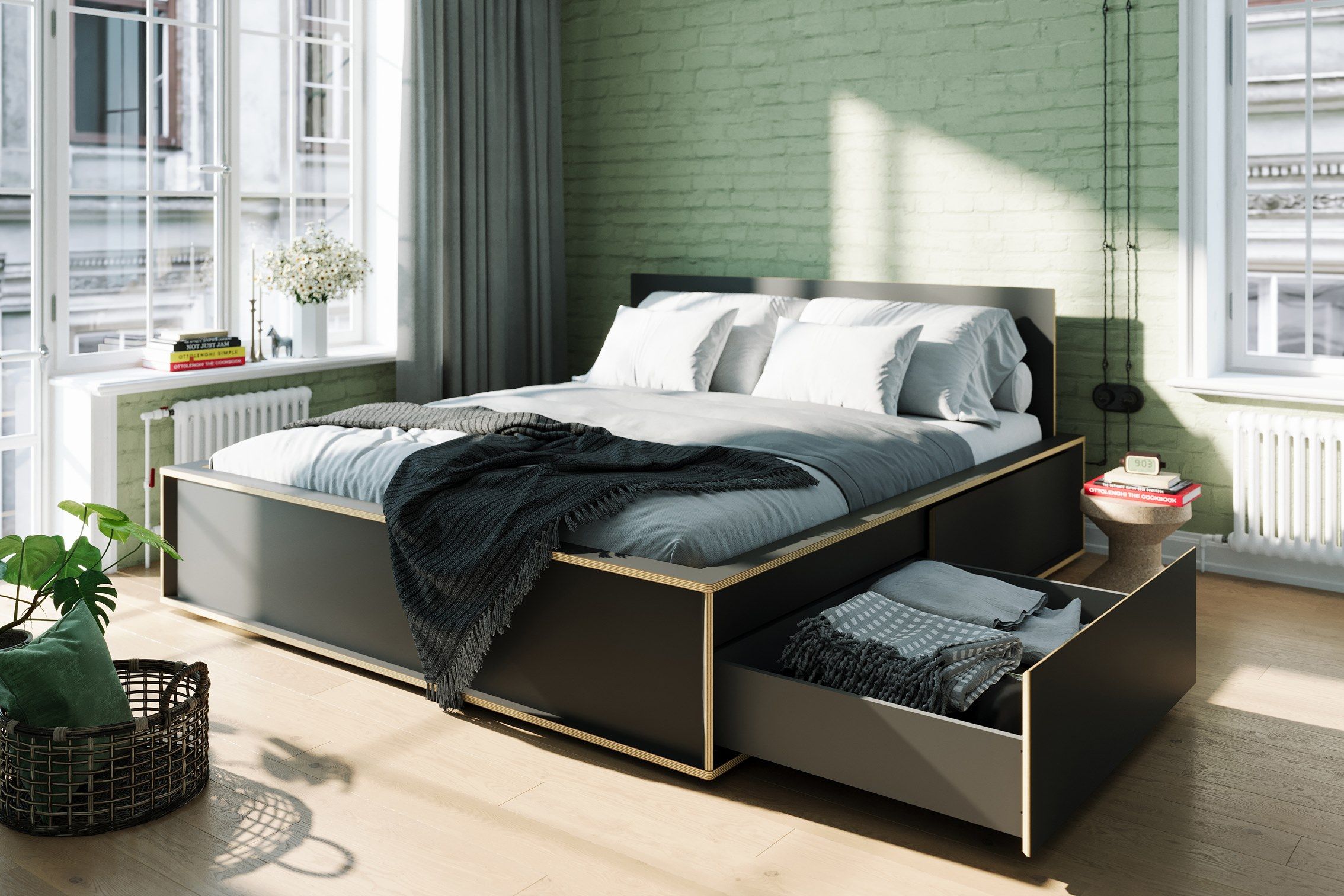 Двуспальная кровать-контейнер из многослойного материала Müller Small Living SPAZE ARCH-00061252 - Вид №11