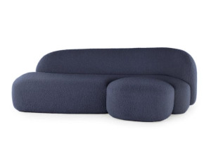 3-местный тканевый диван с полуостровом