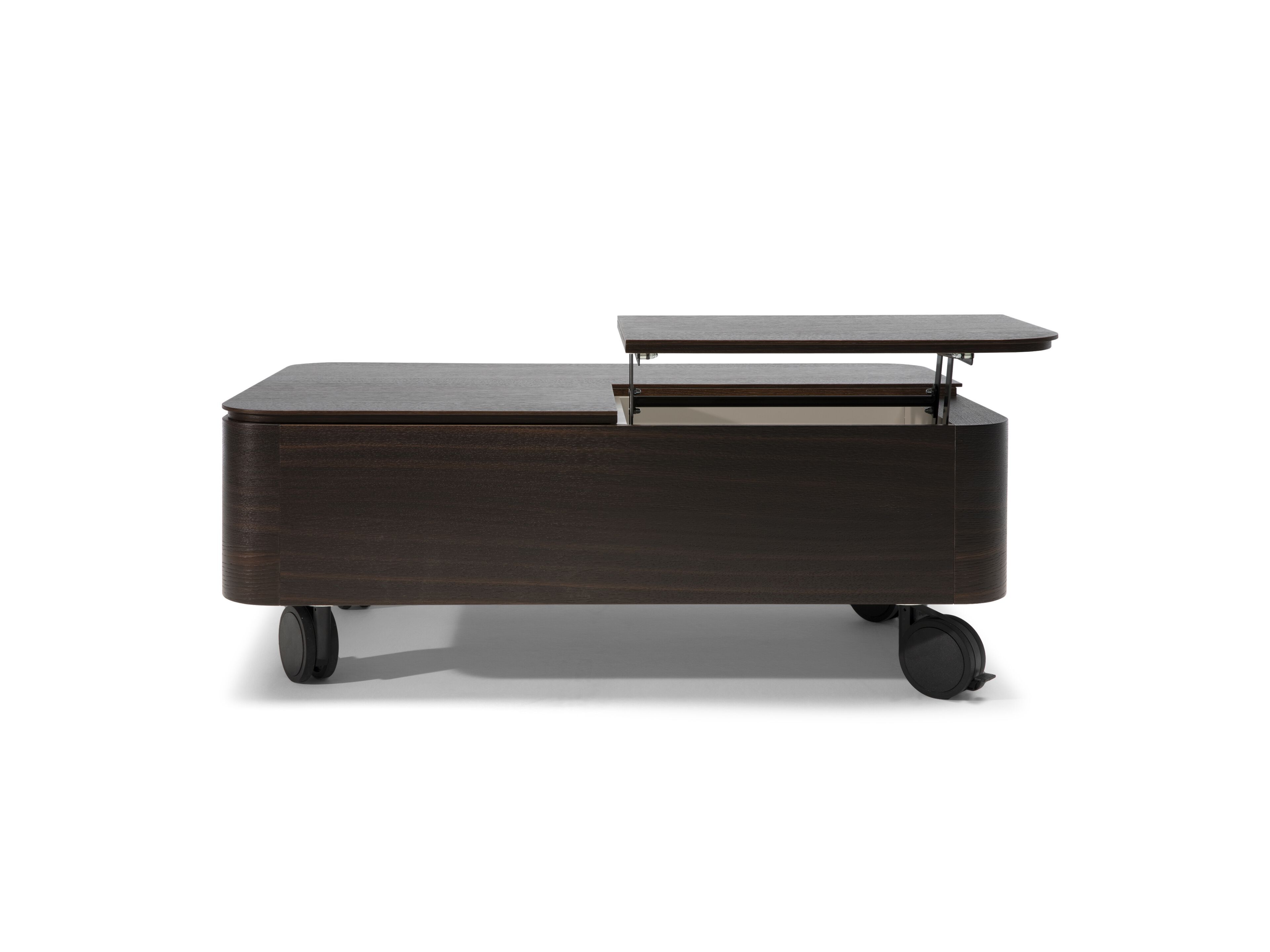 Деревянный журнальный столик с колесами и отсеком для хранения Natuzzi Italia SQUARE ARCH-00091390 - Вид №2