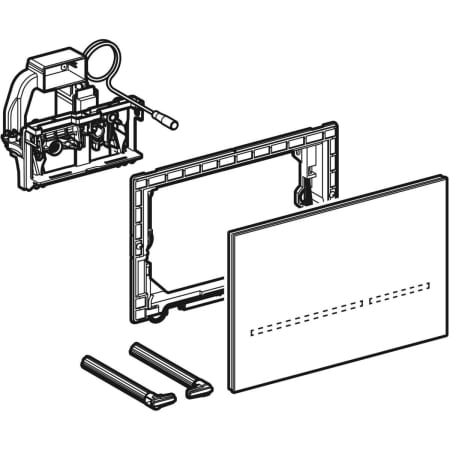 116.092.SM.1 Система электронного управления смывом унитаза Geberit, питание от сети, двойной смыв, смывная клавиша Sigma80, бесконтактный смыв Geberit  - Вид №1