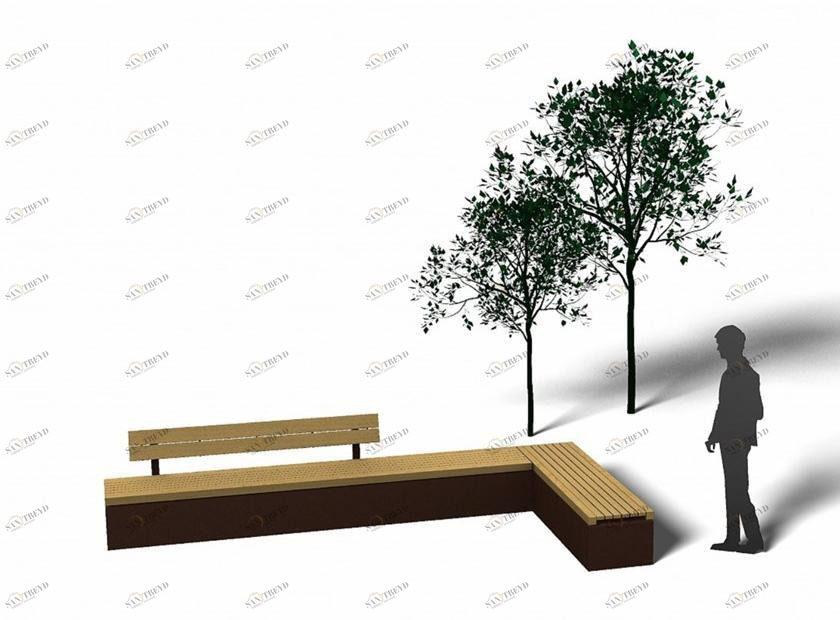 Euroform W Деревянная скамейка со спинкой sun-id-1396201