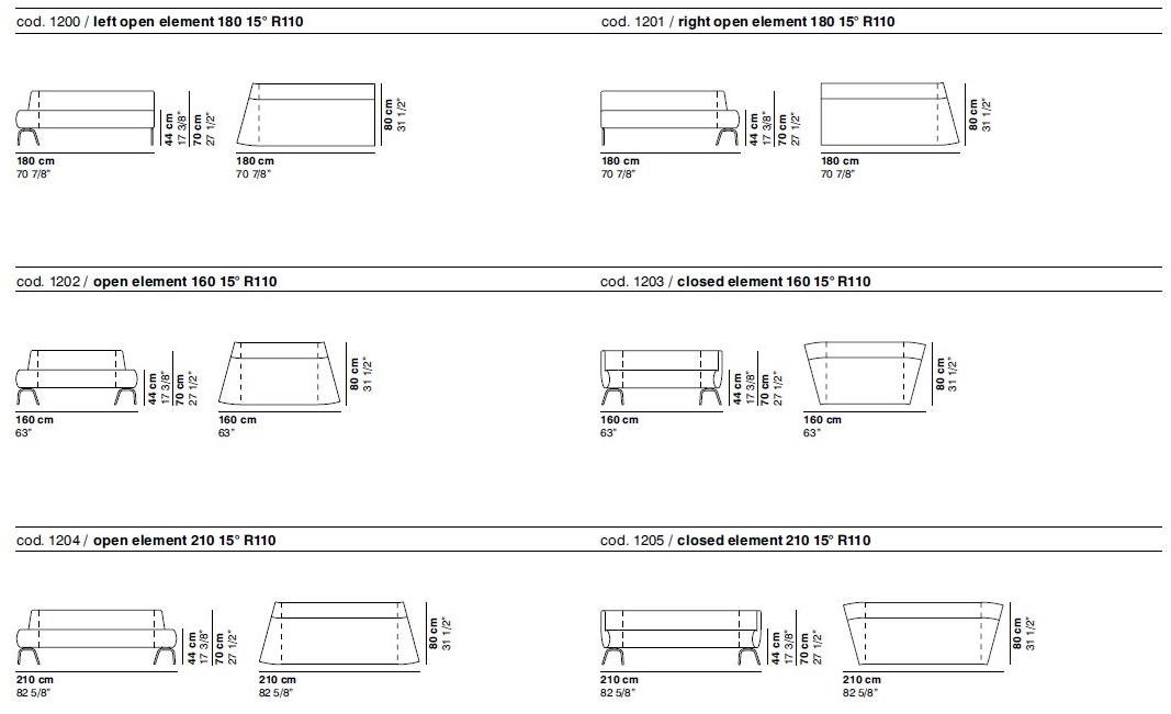 La Cividina Модульный диван из ткани Couchette sun-id-1468081 - Вид №12