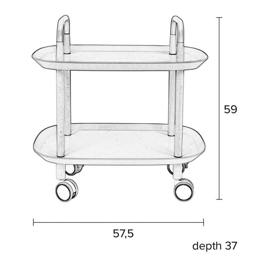 Стол сервировочный на колесиках Cruiser, белый White Label Living 7900016 - Вид №6