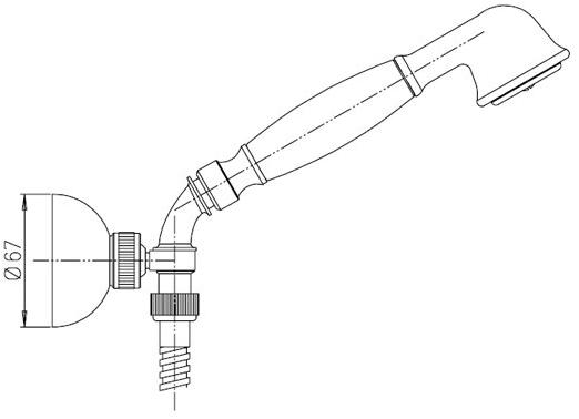 Paini Liberty 17F3131 душевая лейка с шлангом - Вид №1