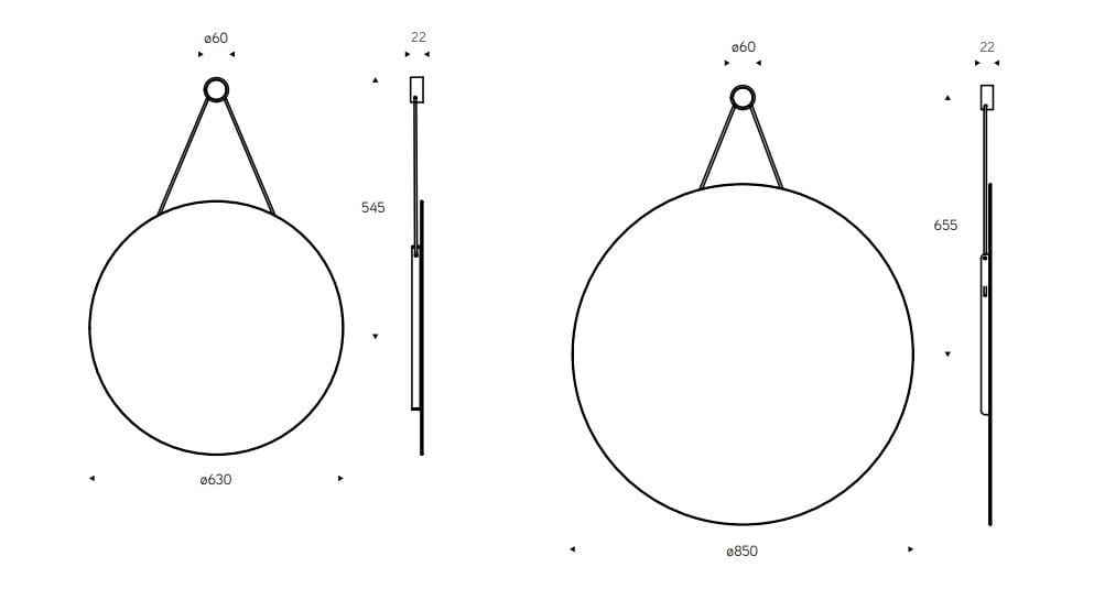 Круглое настенное зеркало для ванной комнаты EVER Life Design кольцо ARCH-00138905 - Вид №5