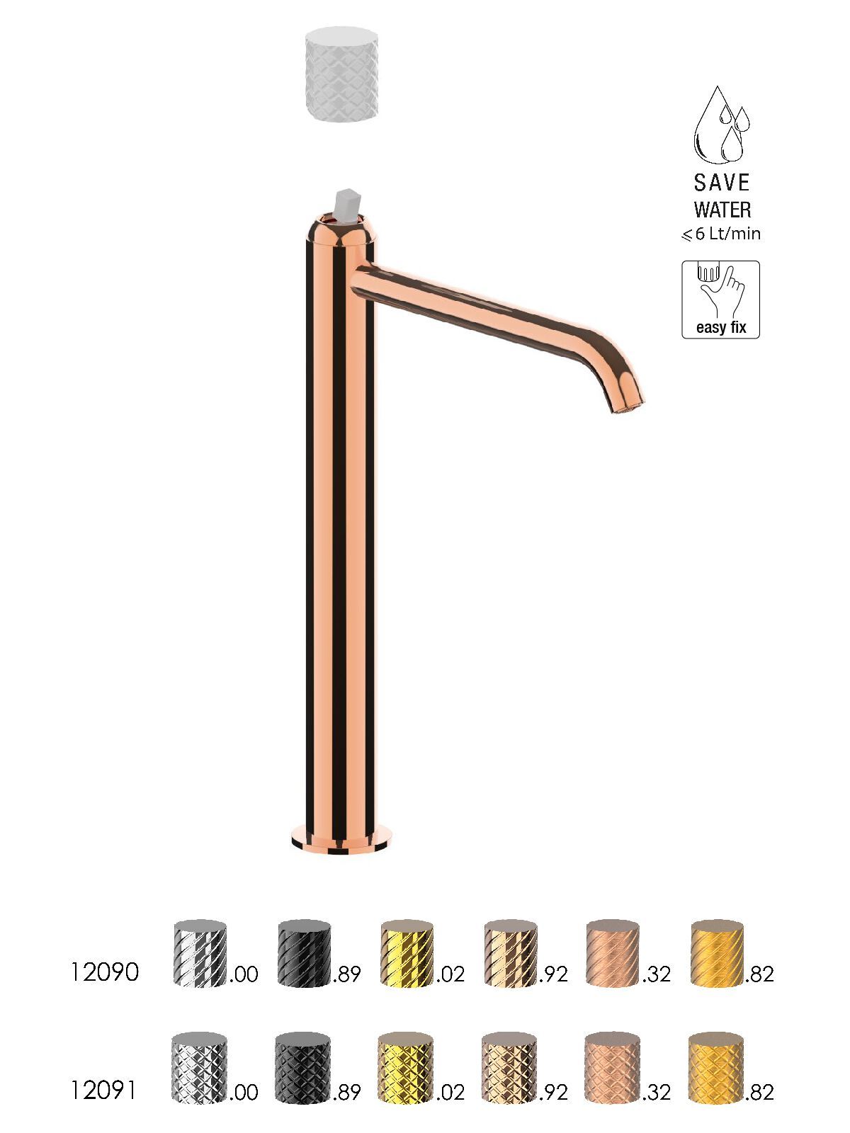 Смеситель для раковины с высоким верхом без слива Rubinetterie Frattini Pepe XLS ARCH-00056144 - Вид №5