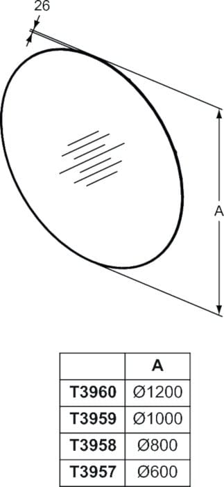 Круглое зеркало со встроенным освещением для ванной комнаты Ideal Standard Раковина ARCH-00036770 - Вид №2