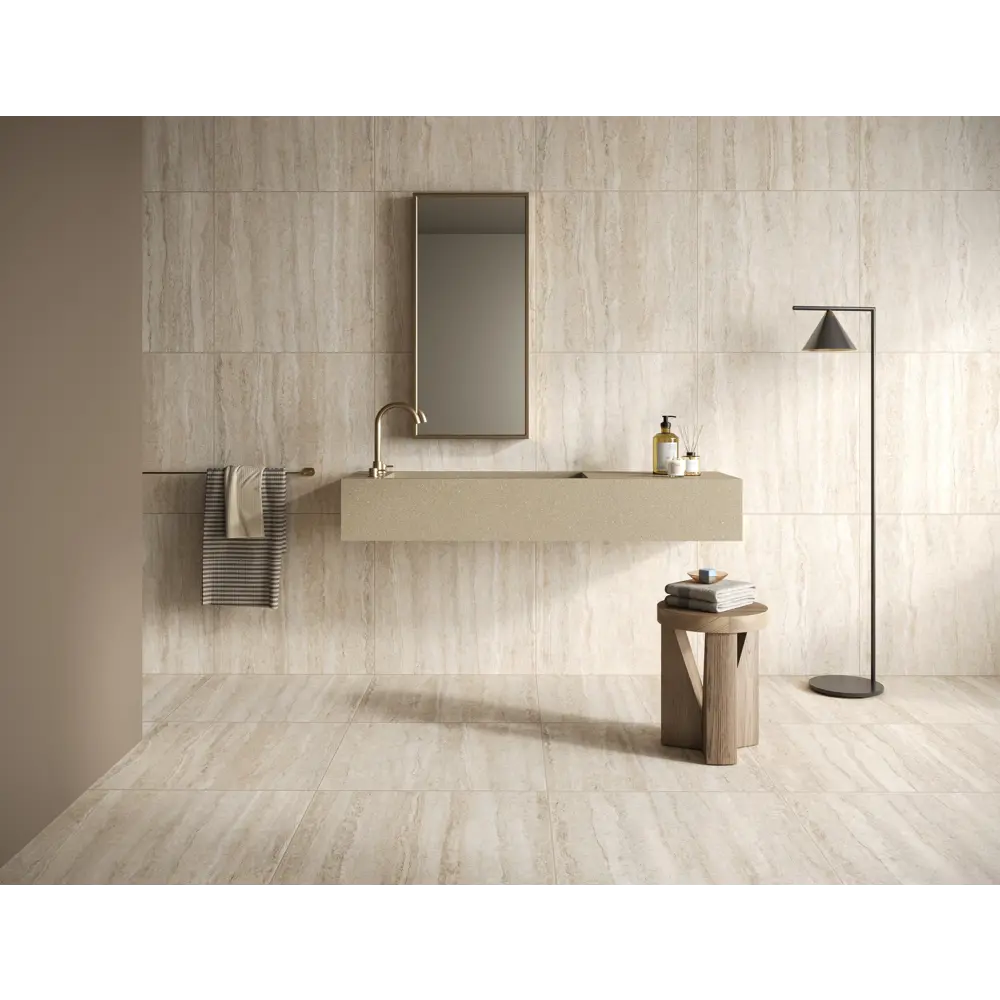 Глазурованный керамогранит Travertino Romano 60x60 см 1.44 м² матовый цвет бежевый Santreyd STLM-2075284 - Вид №3