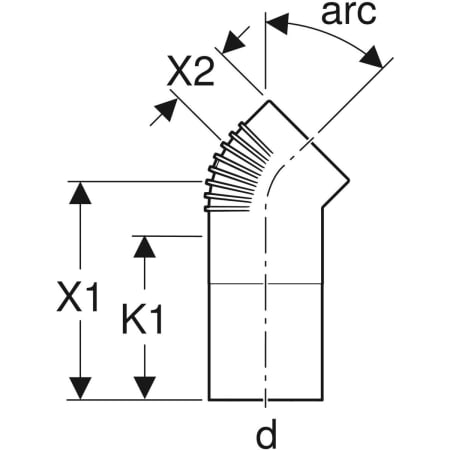 308.014.14.1 Отвод удлиненный Geberit Silent-db20 45° Geberit  - Вид №2