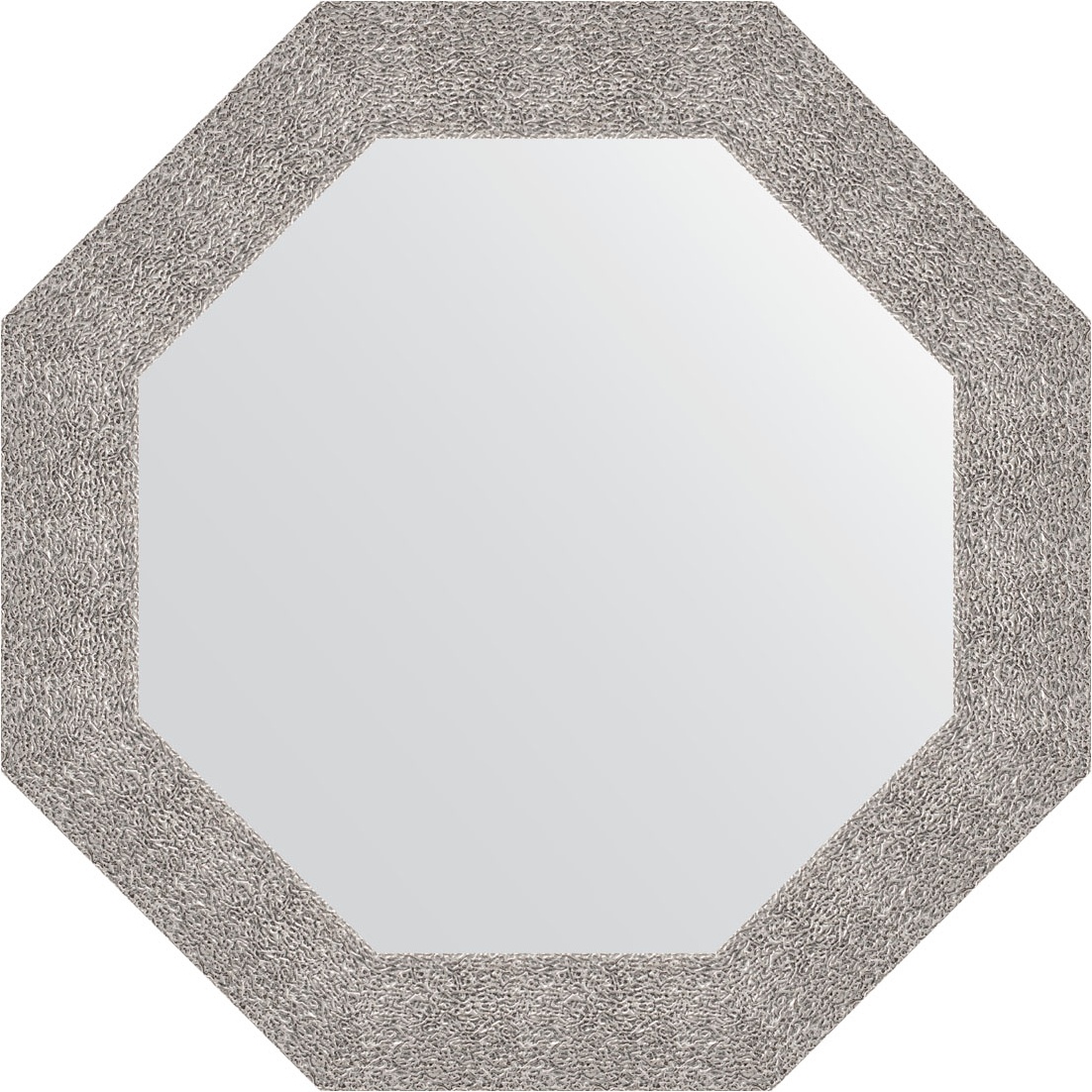 BY 7353 Зеркало в багетной раме - чеканка серебряная 90 mm EVOFORM Octagon