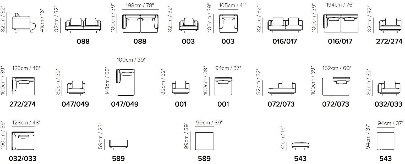 Natuzzi Модульный тканевый диван Campus sun-id-1462721 - Вид №4