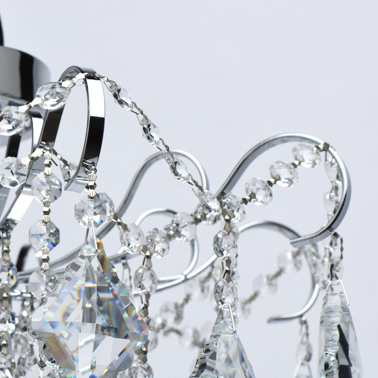 Люстра хрустальная потолочная хром 4 лампы De Markt City "Бриз" 464019204 DE MARKT ДИЗАЙНЕРСКИЕ, БРИЗ 00-3833428 Прозрачный;хром  - Вид №1