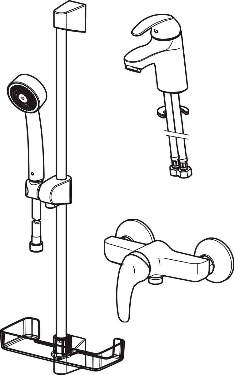 Oras 1496 Набор смесителей для ванной комнаты 1496 Polara Хром  - Вид №2