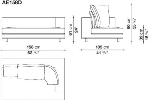 Угловой и секционный диван из ткани Maxalto ARBITER ARCH-00077969 - Вид №6