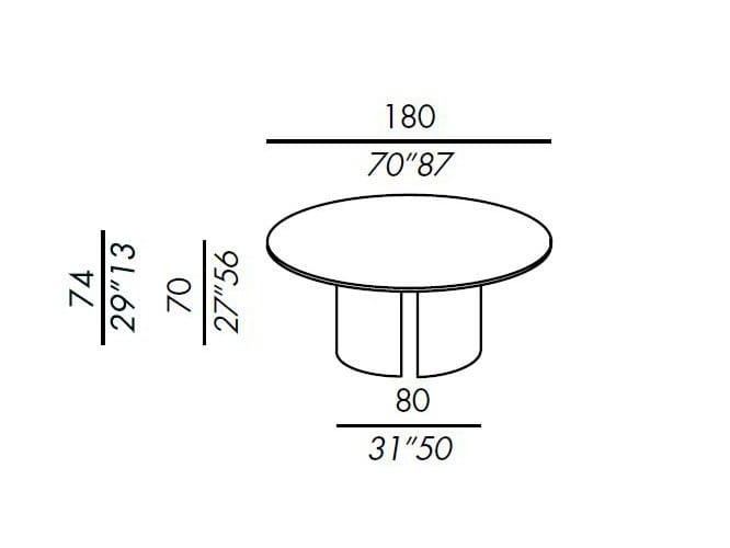 Круглый деревянный обеденный стол Meridiani ARCH-00102699 - Вид №3