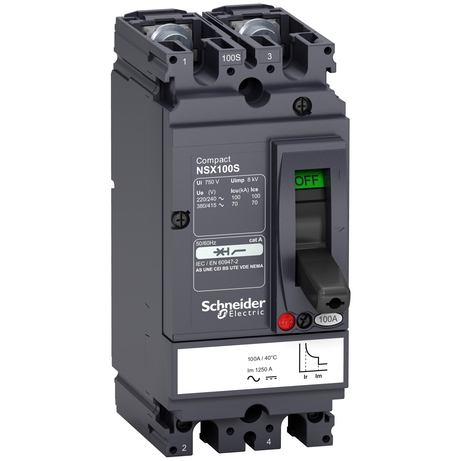 LV438614 Силовой автомат NSX, 70кА, 2P, 25А Schneider Electric Compact 