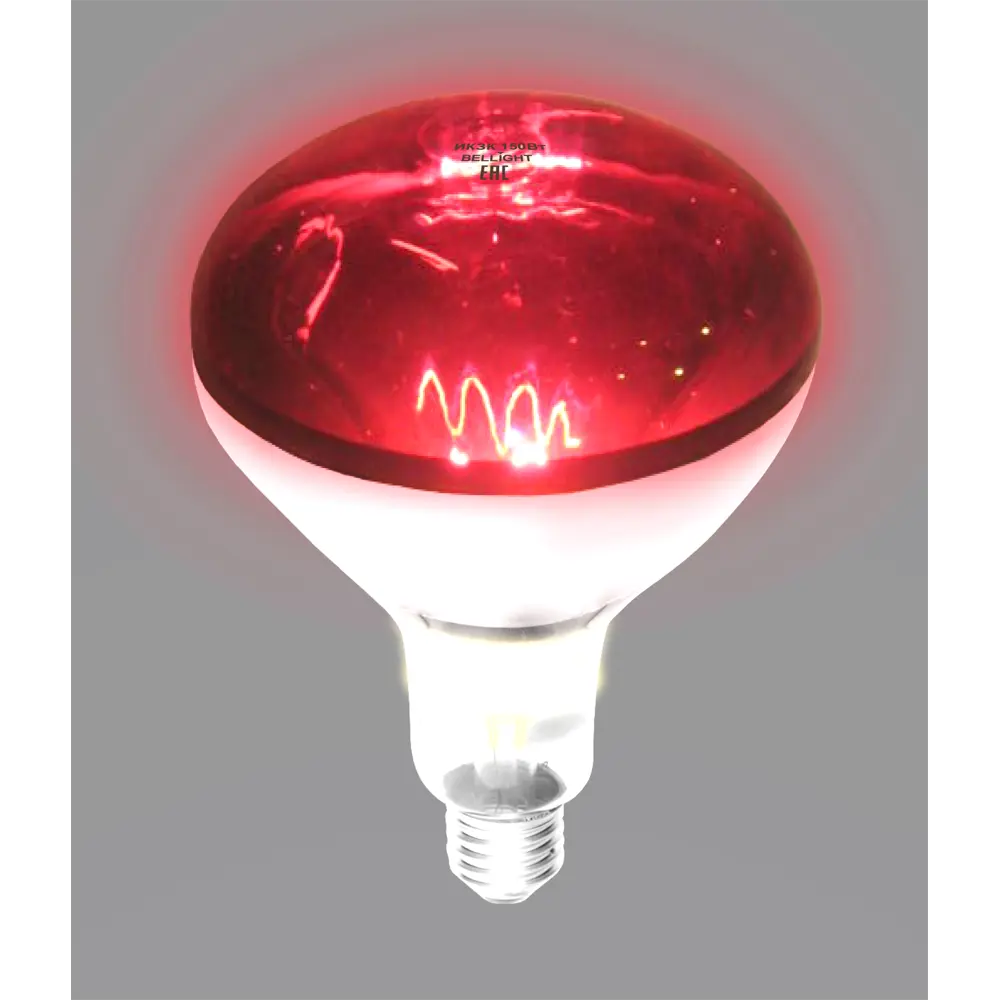 Инфракрасная лампа для обогрева (ИКЗК) R125, E27, 150 Вт, 230-240 В BELLIGHT STLM-2108672 - Вид №1