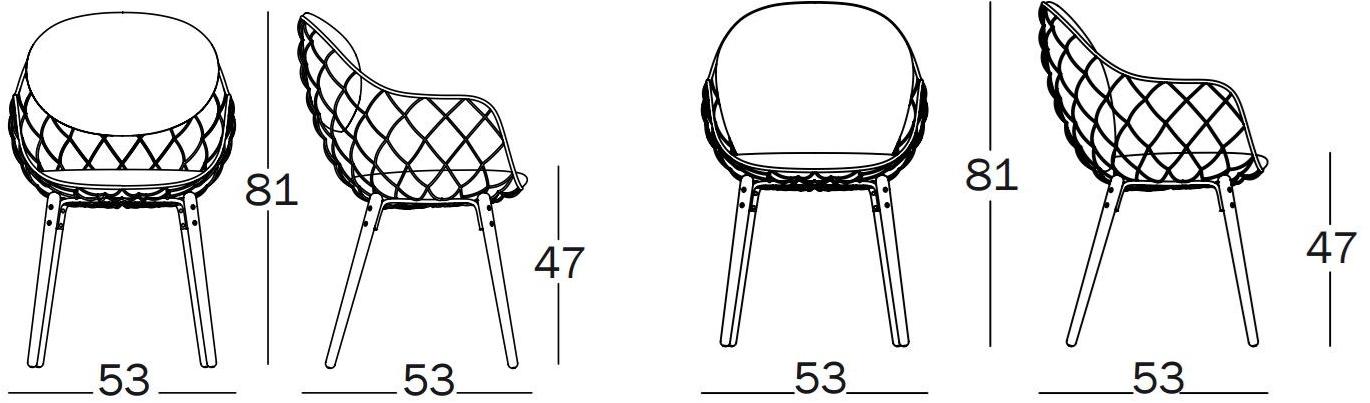 Magis Стул из стали и дерева с подлокотниками Piña sun-id-1477810 - Вид №2