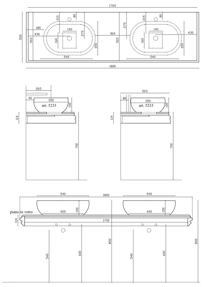 Двойная стеклянная столешница Galassia MIDAS ARCH-00071513 - Вид №2