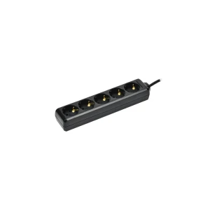 91710686 Удлинитель бытовой Iek WYP10-16-05-05-Z-K02 5 розеток с заземлением 3x1 мм 5 м 3500 Вт цвет черный STLM-1117917