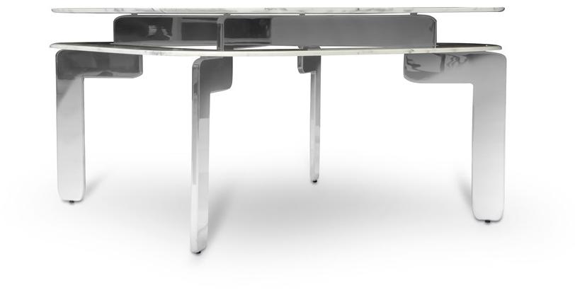 AKDO Квадратный журнальный столик из мрамора калакатта Ecco stone sun-id-1399465 - Вид №2