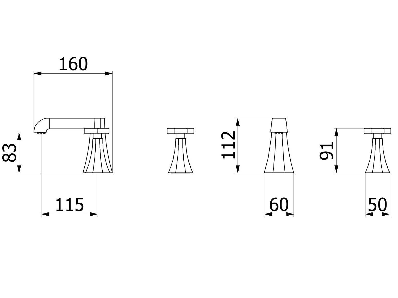 Смеситель для раковины с автоматическим сливом IB Belmondo + Belmondo Elle ARCH-00011317 - Вид №1